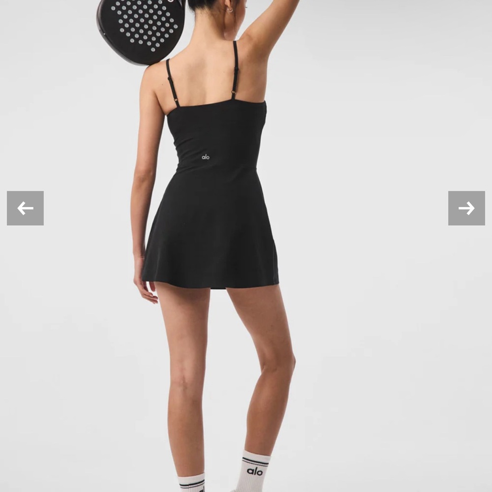 Alo alosoft tennis dress black size small yoga